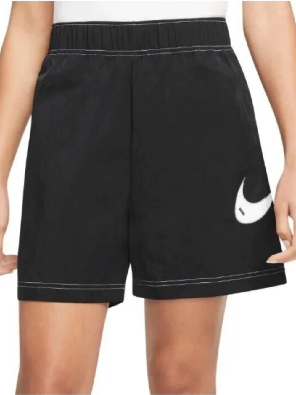 Nike Sportswear Swoosh Women's Woven High-Rise Shorts DM6752-010 Size S Black